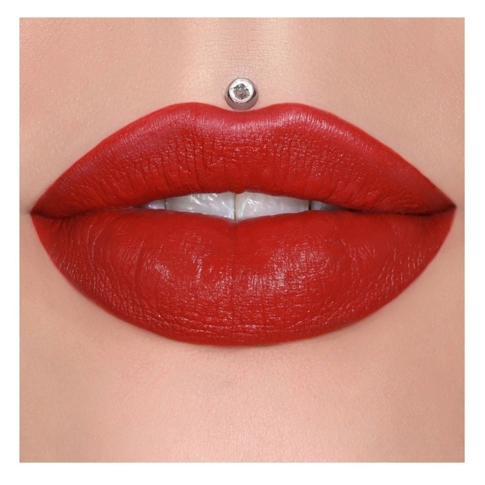 New in Box Jeffree Star Velvet Trap Lipstick in Best Hair Hot Red Orange